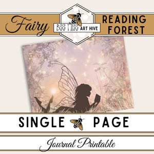 Whimsical Fairy Forest Scrapbook Paper: Pink Magical Book Lover (Digital Download)