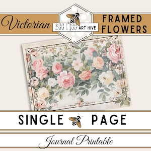 Victorian Floral Scrapbook Paper: Distressed Frame Journal (Digital Download)