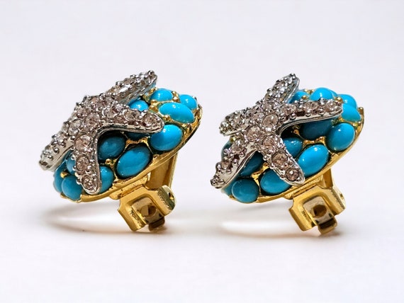 Vintage Kenneth Jay Lane Turquoise and crystal St… - image 9