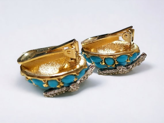 Vintage Kenneth Jay Lane Turquoise and crystal St… - image 3