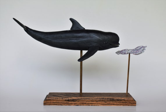 Long-finned Pilot Whale in Hardwood - Etsy