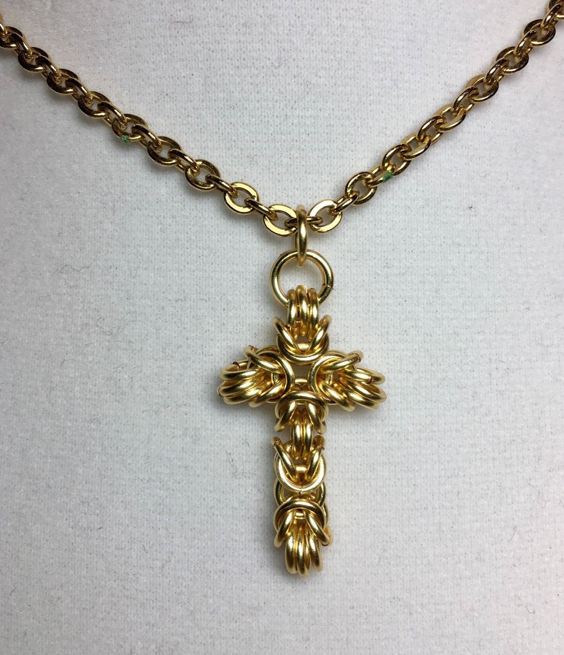 Chain Maille Cross Pendent Tutorial Etsy