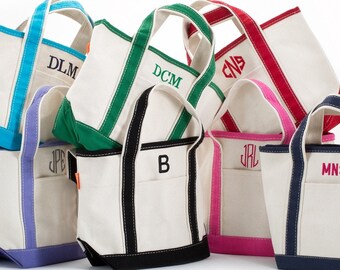 Set of 12 Monogrammed Canvas Tote Bags, Sorority Gifts, Bridal Party Totes