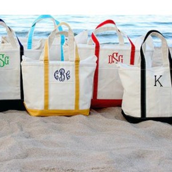 3 Sizes to choose Canvas Zipper Personalized Canvas Tote Monogrammed Tote Bags Teacher Gifts, Bridal Party Gifts, Bridesmaid Gifts Tote
