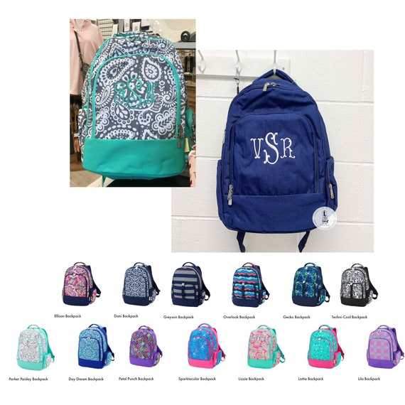 monogrammed backpack
