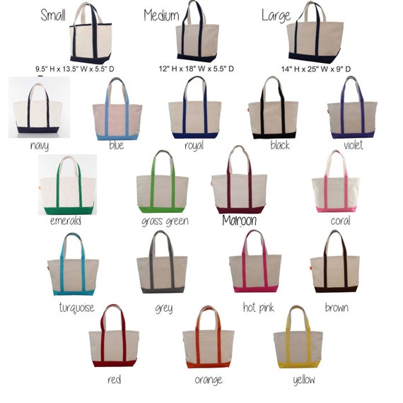 Large Personalized Boat Tote Lots of Colors
