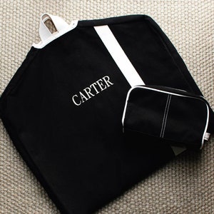 Personalized Canvas Garment Bag & Dopp Kit Set Monogram Garment Bag Monogrammed Garment Bag Monogram Travel Bag