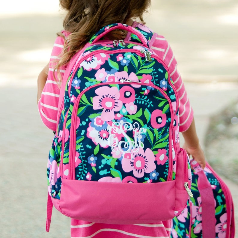 Personalized Posie Backpack Backpack Back To school Backpacks for Girls Monogrammed Backpacks For Girls