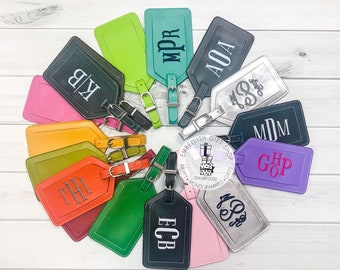 Monogrammed Luggage Tags Personalized Leather Luggage Tag Personalized Tag Graduation Gifts, Bridesmaid Gifts, Custom Leather Luggage Tag,