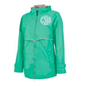 Monogrammed Rain Jacket Charles River Great Personalized Gift -Monogrammed Rain Coat-Womens Rain Jacket-New Englander Rain Jacket