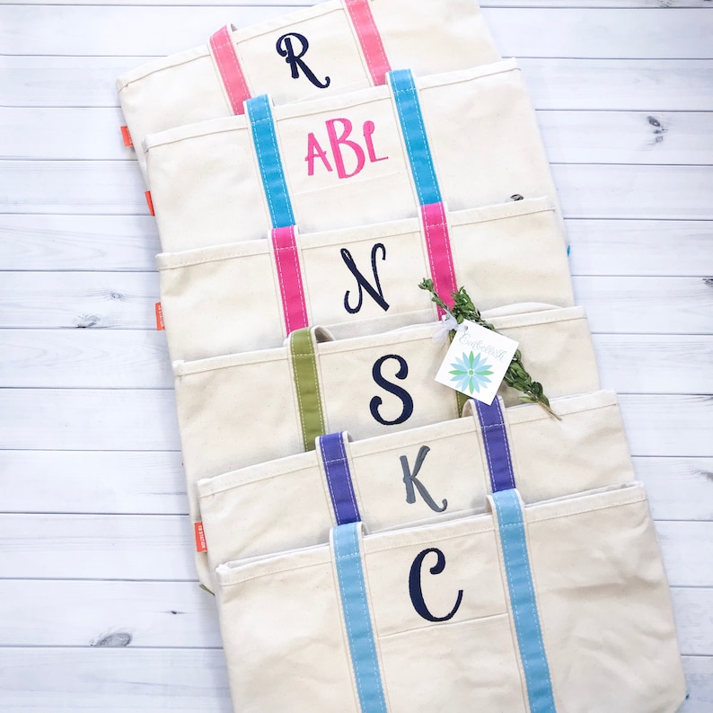 Corporate Gift Bachelorette Gifts Personalized Tote Bridal Party Totes Medium Custom Boat Tote Bag Monogrammed Canvas Bag Beach Bag