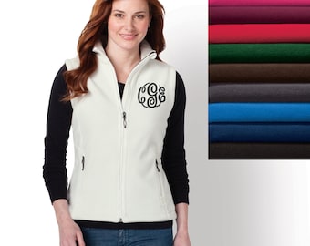 Monogrammed Vest Choose Your Color Monogrammed Fleece Vest Personalized Gift from Embellish Gifts Personalized Fleece Vest