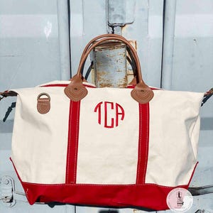 Set of 6 Canvas Personalized Weekender Bag Monogrammed Canvas Overnight Bag Bridal Party Gifts Bridesmaid Gifts Weekender Travel Bag
