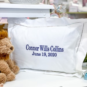 Childrens Birth Pillow Name and Date |Personalized Baby Gift, Monogrammed Decorative Pillow Sham The best Baby Gift