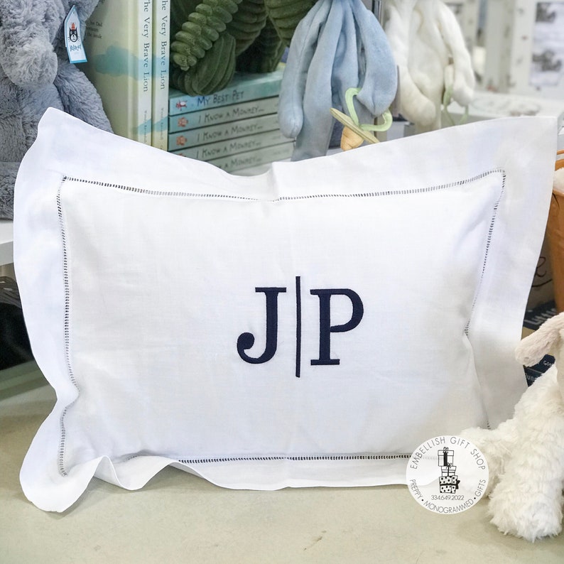 Monogrammed Pillow Sham personalized Baby Gift Boudoir Etsy