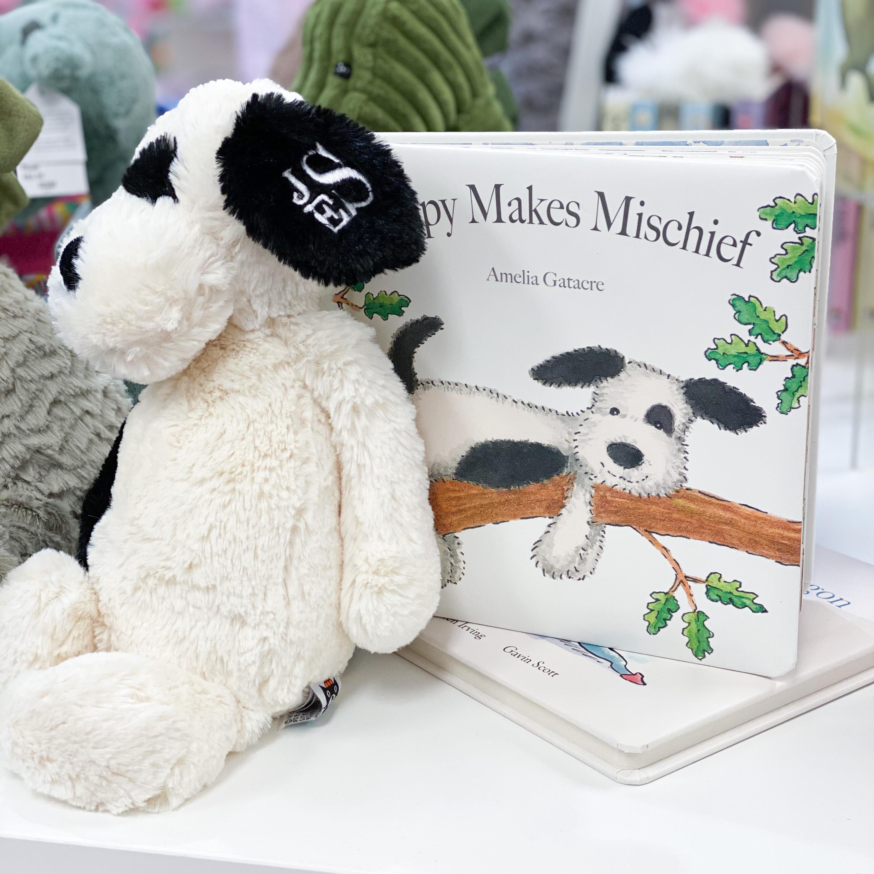 Personalized Baby Gift| Personalized Puppy Black & White  ,Personalized Stuffed Animal,Personalized Jellycat ,Monogrammed Baby Shower Gift