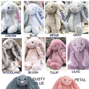 Personalized Baby Gift| Personalized Bunny Rabbit,Personalized Stuffed Animal,Personalized Jellycat Bunny,Monogrammed Bunny for Baby Shower Medium Tulip Pink