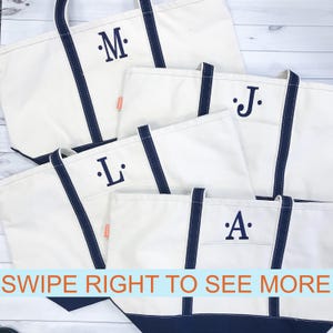 3 Sizes to choose Canvas Zipper Personalized Canvas Tote Monogrammed Tote Bags Teacher Gifts, Bridal Party Gifts, Bridesmaid Gifts Tote