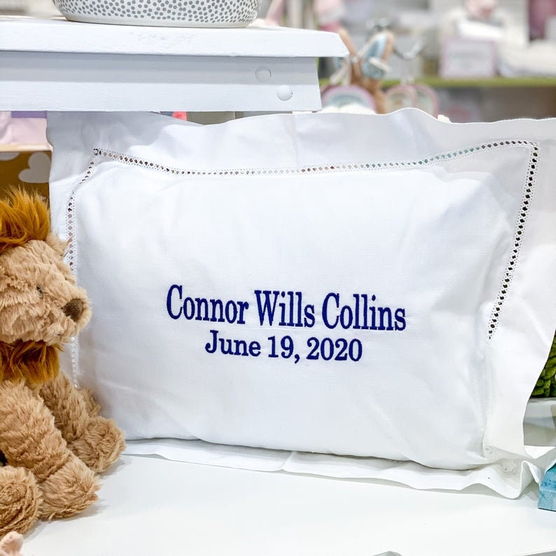 Monogrammed Baby Pillow personalized Baby Gift Monogram Baby Etsy