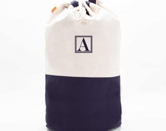Monogrammed Canvas Laundry Bag: Personalized Drawstring Bag