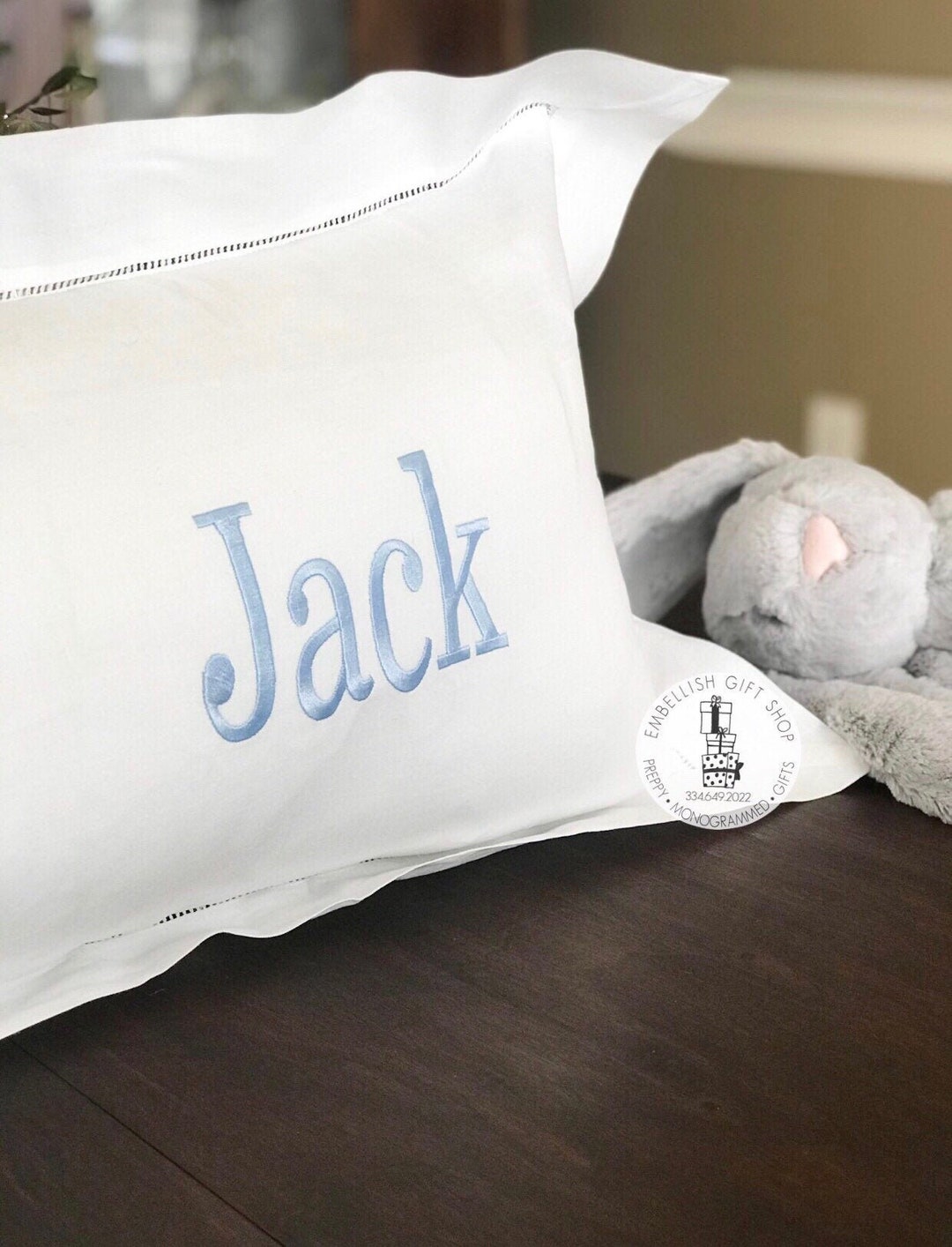 Monogrammed Pillow Sham personalized Baby Gift Boudoir Pillow Monogram