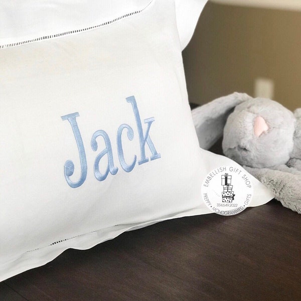 Monogrammed Pillow Sham |Personalized Baby Gift Boudoir Pillow| Monogram Baby Pillow Decorative Hemstitched Pillow best personalized Baby