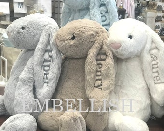 Personalized Baby Gift| Personalized Bunny Rabbit,Personalized Stuffed Animal,Personalized Jellycat Bunny,Monogrammed Bunny for Baby Shower