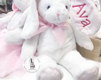 Monogrammed Bunny|Personalized Bunny Rabbit,Personalized Baby Gift|Personalized Stuffed Animal, Personalized Bunny,Easter