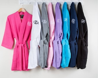 Set of 6 Monogrammed Waffle Robes, Bridesmaid Gifts