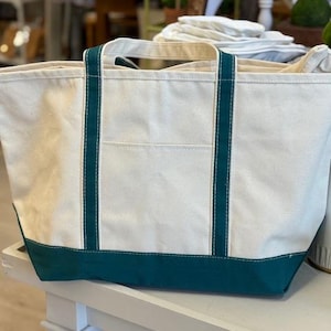 Personalized Canvas Tote Bag: Monogrammed Zipper Boat Bag image 11