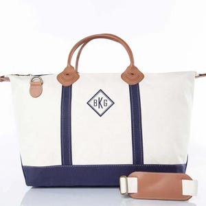 Set of 9 Canvas Personalized Weekender Bag Monogrammed Canvas Overnight Bag Bridal Party Gifts Bridesmaid Gifts Weekender Travel Bag