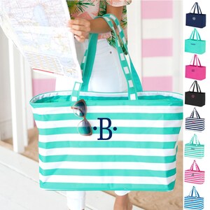 Choose Color Personalized Ultimate Tote Monogrammed Beach Tote Monogram Organizer Tote Bag