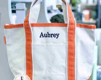 Personalized Canvas Tote Bag, Monogram Open Tote, Teacher Gift