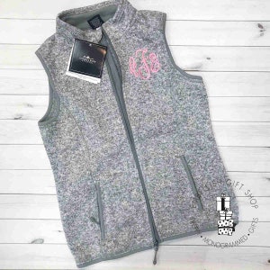 Personalized Ladies Heathered Vest  Monogram Vest For Women