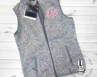 Personalized Ladies Heathered Vest  Monogram Vest For Women