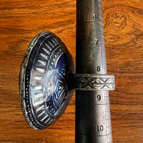 Multan enamel ring with lapis. - image 8
