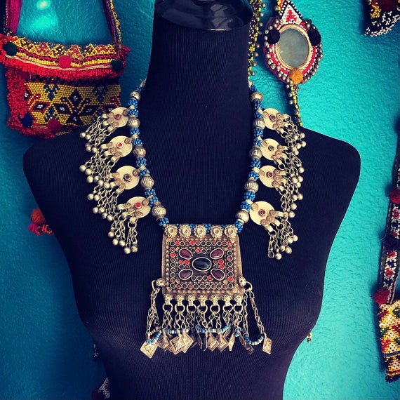 Kuchi necklace with dangles.
