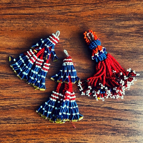 3 beaded Kuchi tassels. - image 1