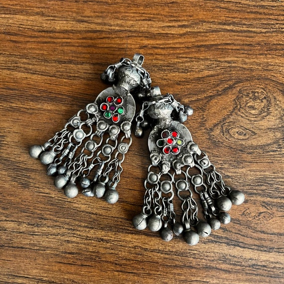 Pair of metal tassels/pendants. - image 2