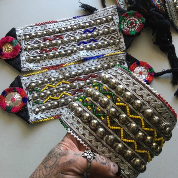 Beaded Kuchi panel with ties. (Headdress, boot st… - image 4