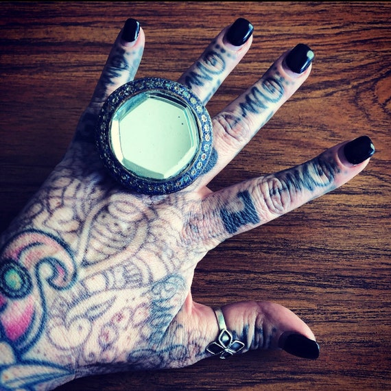 Multan enamel mirror ring. #8. - image 1