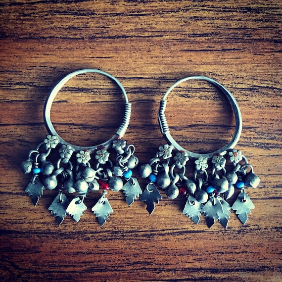 India silver earrings - Gem