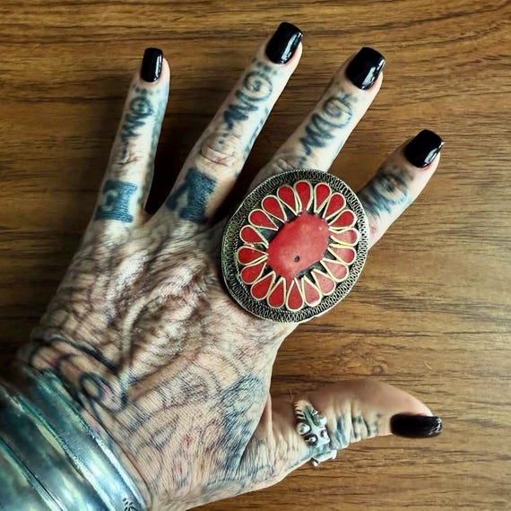 Huge two finger ring. LARGE SIZE. - image 1