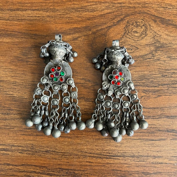 Pair of metal tassels/pendants. - image 3