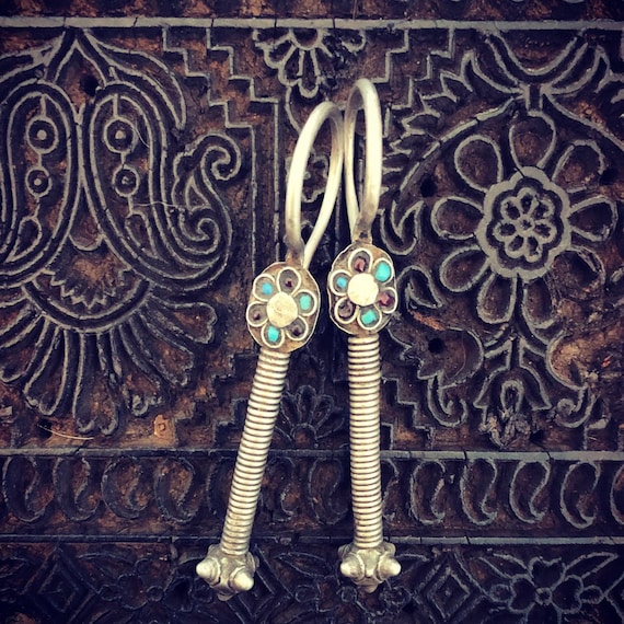 Antique silver earrings from Pakistan. #20.
