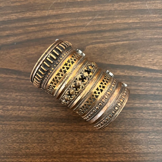 DAMAGED Kuchi hinged cuff with turquoise. - image 3