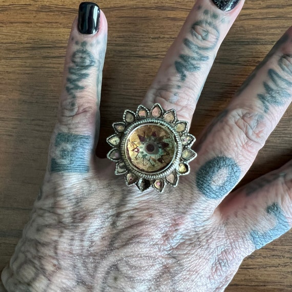 Antique flower ring from Delhi, India. - image 2