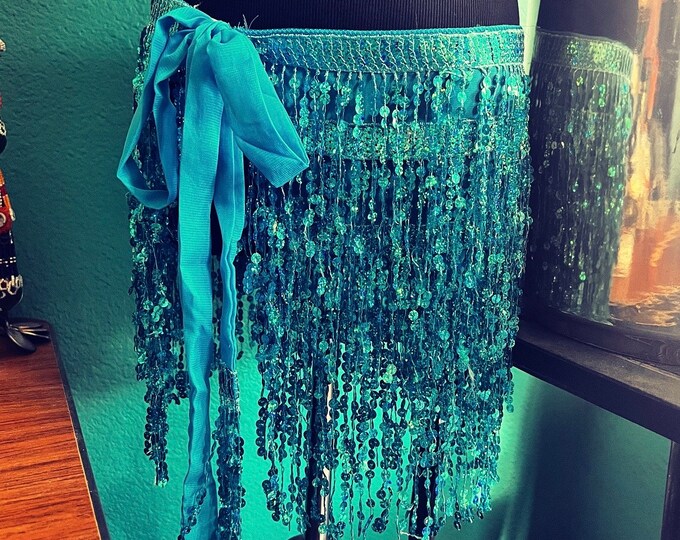 3 Rows BELLY Dance Hip Scarf Wrap Dancer Skirt Golden Coins All Colours