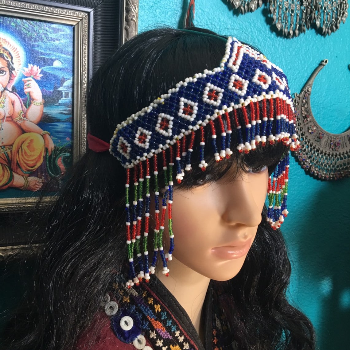 Beaded Head Ornament. Etsy