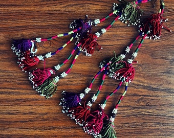 Kuchi thread tassels with beads. #6.